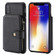 iPhone X / XS Zipper Shockproof Protective Case with Card Slots & Bracket & Photo Holder & Wallet Function - Black