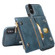 iPhone X / XS Zipper Wallet Bag PU Back Cover Shockrpoof Phone Case with Holder & Card Slots & Wallet - Blue