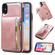 iPhone X / XS Zipper Wallet Bag PU Back Cover Shockrpoof Phone Case with Holder & Card Slots & Wallet - Pink