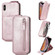 iPhone X / XS Zipper Wallet Vertical Flip Leather Phone Case - Pink