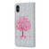 iPhone X Pink Tree Pattern Horizontal Flip Leather Case with Holder & Card Slots & Photo Frame & Wallet