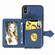 iPhone X/XS Mandala Embossed Magnetic Cloth PU + TPU + PC Case with Holder & Card Slots & Wallet & Photo Frame & Strap - Blue