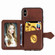 iPhone X/XS Mandala Embossed Magnetic Cloth PU + TPU + PC Case with Holder & Card Slots & Wallet & Photo Frame & Strap - Brown