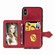 iPhone X/XS Mandala Embossed Magnetic Cloth PU + TPU + PC Case with Holder & Card Slots & Wallet & Photo Frame & Strap - Red