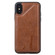 iPhone XS / X Cat Tree Embossing Pattern Shockproof Protective Case with Card Slots & Photo Frame & Holder - Brown