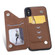 iPhone XS / X Cat Tree Embossing Pattern Shockproof Protective Case with Card Slots & Photo Frame & Holder - Brown
