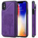 iPhone XS / X Cat Tree Embossing Pattern Shockproof Protective Case with Card Slots & Photo Frame & Holder - Purple