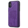 iPhone XS / X Cat Tree Embossing Pattern Shockproof Protective Case with Card Slots & Photo Frame & Holder - Purple