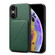 iPhone XS / X Imitation Calfskin Leather Back Phone Case with Holder - Green