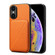 iPhone XS / X Imitation Calfskin Leather Back Phone Case with Holder - Orange