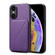 iPhone XS / X Imitation Calfskin Leather Back Phone Case with Holder - Purple