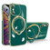 iPhone XS / X Multifunction Electroplating MagSafe Holder Phone Case - Dark Green