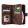 iPhone XS / X Multifunctional Card Slot Zipper Wallet Leather Phone Case - Brown