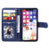iPhone XS / X Multifunctional Magnetic Copper Buckle Horizontal Flip Solid Color Leather Case with 10 Card Slots & Wallet & Holder & Photo Frame - Dark Blue