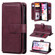 iPhone XS / X Multifunctional Magnetic Copper Buckle Horizontal Flip Solid Color Leather Case with 10 Card Slots & Wallet & Holder & Photo Frame - Wine Red