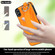 iPhone XS / X Non-slip Full Coverage Ring PU Phone Case with Wristband - Orange