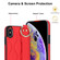 iPhone XS / X Non-slip Full Coverage Ring PU Phone Case with Wristband - Red