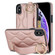 iPhone XS / X Non-slip Full Coverage Ring PU Phone Case with Wristband - Rose Gold