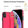 iPhone XS / X Non-slip Full Coverage Ring PU Phone Case with Wristband - Rose Red