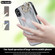 iPhone XS / X Non-slip Full Coverage Ring PU Phone Case with Wristband - Silver