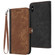 iPhone XS / X Side Buckle Double Fold Hand Strap Leather Phone Case - Brown