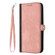 iPhone XS / X Side Buckle Double Fold Hand Strap Leather Phone Case - Pink