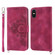 iPhone XS / X Skin-feel Flowers Embossed Wallet Leather Phone Case - Wine Red