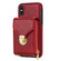 iPhone XS / X Zipper Hardware Card Wallet Phone Case - Red