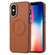 iPhone XS /X Side Leather Magsafe Phone Case - Brown
