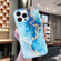 iPhone 15 Pro Max IMD Shell Pattern TPU Phone Case - Blue Gold Marble