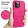 iPhone 15 Pro Wave Pattern 3 in 1 Silicone + PC Phone Case - Hot Pink