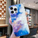 iPhone 15 Pro IMD Shell Pattern TPU Phone Case - Sky Blue Purple Marble