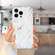 iPhone 15 Pro IMD Shell Pattern TPU Phone Case - White Marble