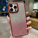 iPhone 15 Pro Gradient Glitter Electroplating Acrylic Phone Case - Wine Red