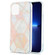 iPhone 13 Pro Max Electroplating Splicing Marble Flower Pattern Dual-side IMD TPU Shockproof Case - Pink White