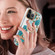 iPhone 13 Pro Max Ring IMD Flowers TPU Phone Case  - Blue Rose