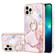 iPhone 13 Pro Max Electroplating Marble Pattern IMD TPU Shockproof Case with Ring Holder - Rose Gold 005