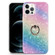 iPhone 13 Pro Max Gradient Color Shell Texture IMD TPU Shockproof Case with Ring Holder  - Gradient Rainbow