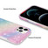 iPhone 13 Pro Max Gradient Color Shell Texture IMD TPU Shockproof Case with Ring Holder  - Gradient Pink Blue