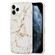 iPhone 13 Pro Max Four Corners Shocproof Flow Gold Marble IMD Back Cover Case - White