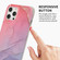 iPhone 13 Pro Max Four Corners Shocproof Flow Gold Marble IMD Back Cover Case - Magenta