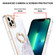 iPhone 13 Pro Max Electroplating Marble Pattern IMD TPU Shockproof Case with Ring Holder - White 006