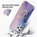 iPhone 13 Pro Max Four Corners Shocproof Flow Gold Marble IMD Back Cover Case with Metal Rhinestone Ring - Blue