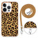iPhone 13 Pro Max Electroplating Dual-side IMD Phone Case with Lanyard - Leopard Print