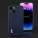 iPhone 15 ABEEL Dual Color Cowhide Texture PU Phone Case - Blue