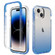 iPhone 15 Shockproof Clear Gradient PC + TPU Phone Case - Blue