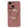 iPhone 15 Magsafe Plating TPU Phone Case with Lens Film - Rose Red