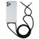 iPhone 15 Four-Corner Shockproof Transparent TPU Case with Lanyard - Black