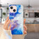 iPhone 15 IMD Shell Pattern TPU Phone Case - Sky Blue Purple Marble