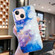 iPhone 15 IMD Shell Pattern TPU Phone Case - Sky Blue Purple Marble